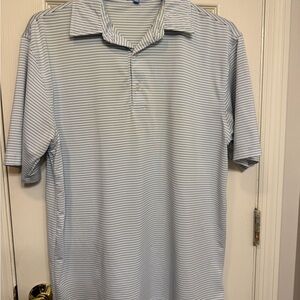 Blue and White Boutique-Style Golf Shirt from GentTeal Apparel: Size M
